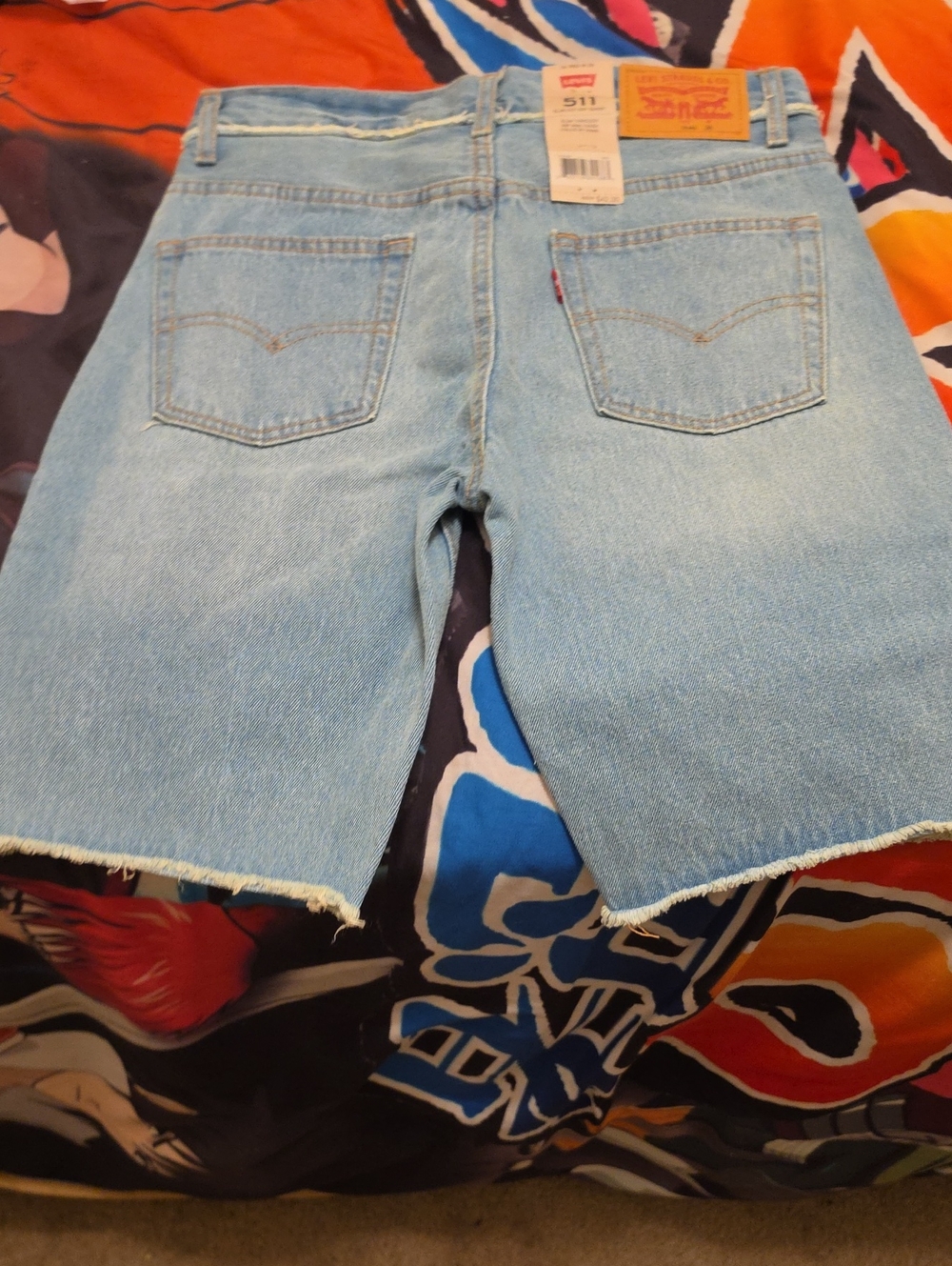 Levi's light blue denim cutoff shorts